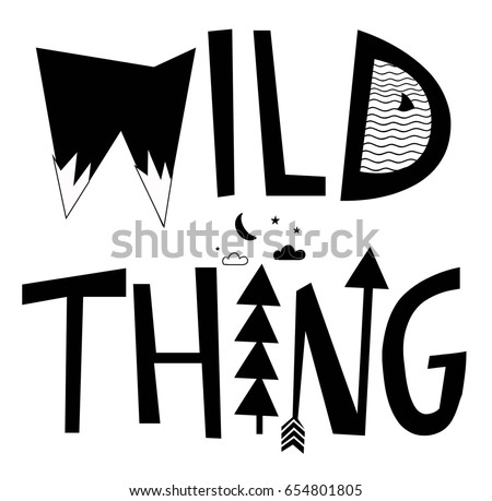 Download Wild Thing Typography Slogan Vector Stock Vector 654801805 ...