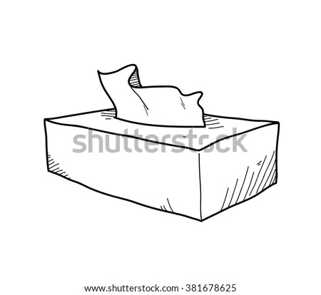 Tissue Box Doodle Hand Drawn Vector Stock Vector 381678625 - Shutterstock