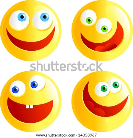 Smiley Faces Group Vector Emoticon Characters Stock Vector 423820774 ...