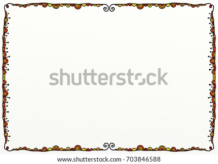 A Hand Drawn Doodle Style Page Border Decoration With Copy Space A Hand Drawn Doodle Style Page Border Decoration With Copy Space