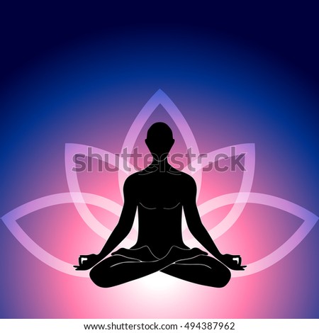 Yoga Lotus Pose Women Wellness Concept Stock Vector 262943660 ...