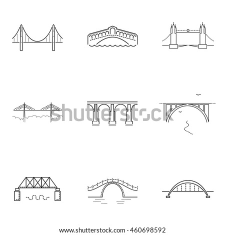 set of bridge icons