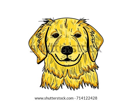 Golden Retriever Cartoon Dog Vector Puppy Stock Vector 714122428