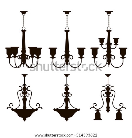 Vector Chandeliers Interior Furniture Icons Ceiling Stock Vector ... Vector Chandeliers Interior Furniture Icons Ceiling Stock Vector ...