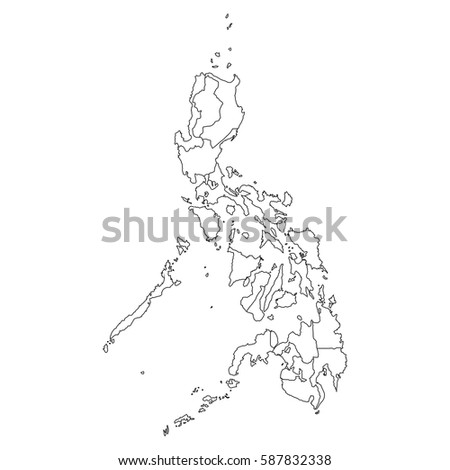 High Detailed Vector Map Countiesregionsstates Philippines Stock Vector