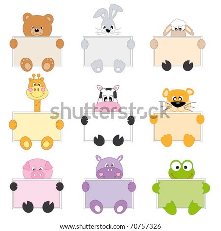 Cartoon Animal Head Icons Stock Vector 84301858 - Shutterstock