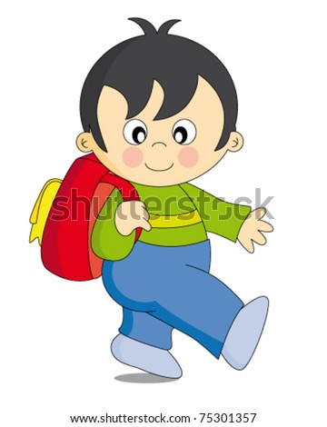 Cartoon Illustration Little Boy Getting Dressed Stock Vector 132376964 ...