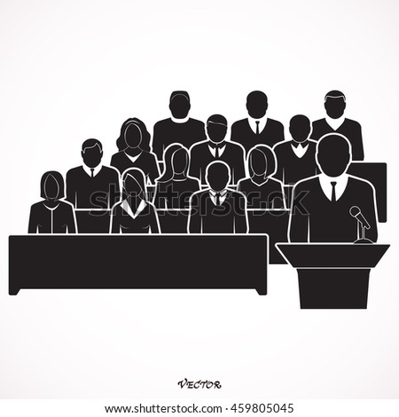 Man Politician Public Speaker Front Audience Stock Vector 459805045 