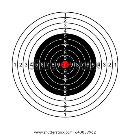 Black White Printed Shooting Target Bullseye Stock Photo 106747454 ...