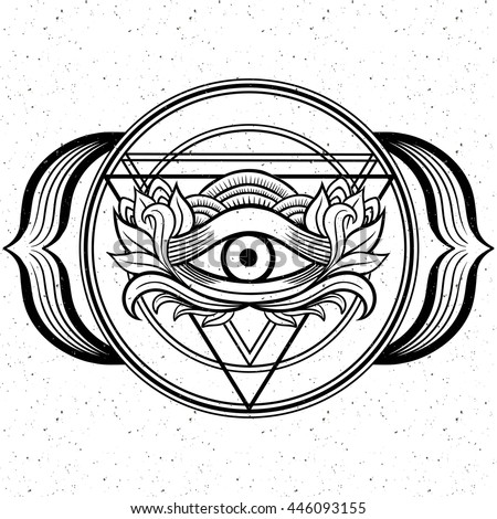 All Seeing Eye Inside Triangle Pyramid Stock Vector 446093155 