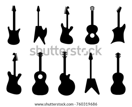 Silhouettes Guitars Stock Vector 46821454 - Shutterstock