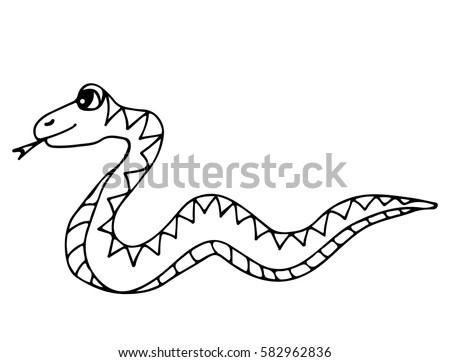 cute snake isolated on the white background for coloring book and other child design - Outline Cartoon Pictures cute snake isolated on the white background for coloring book and other child design - Outline Cartoon Pictures