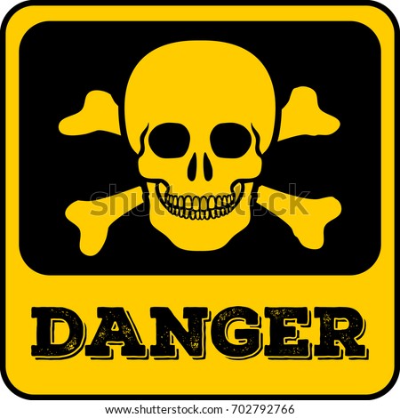 Danger Sign Skull Symbol Deadly Danger Stock Vector 302594654 ...