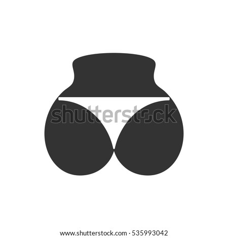 Sexy panties, women ass in a thong icon flat. Grey symbol illustration isolated on white background