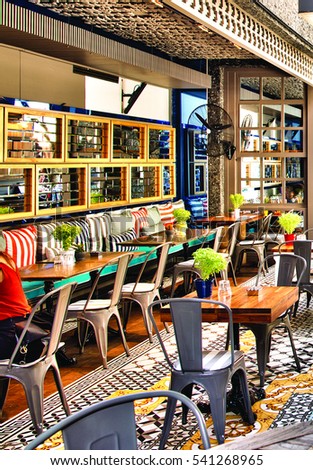 barcelona spain 20 december 2016 the interior design of a restaurant and seating - Interior Design Groups barcelona spain 20 december 2016 the interior design of a restaurant and seating - Interior Design Groups