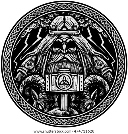 Norse God Thor Hammer Two War Stock Illustration 474711628 - Shutterstock