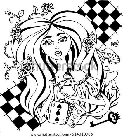 Download Adult Alice In Wonderland Trippy Coloring Pages Sketch Coloring Page