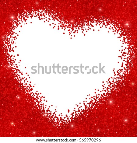 Red Glitter Heart Stock Vector 514494991 - Shutterstock