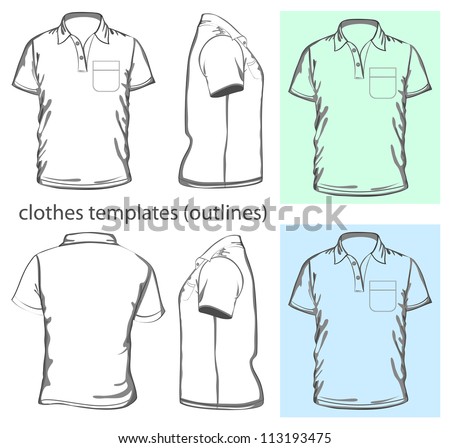 Download Vector Mens Poloshirt Design Template Wiyh Stock Vector ...