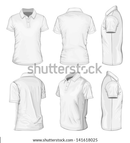 Download All Views Mens White Short Sleeve Stock Vector 141618025 ...