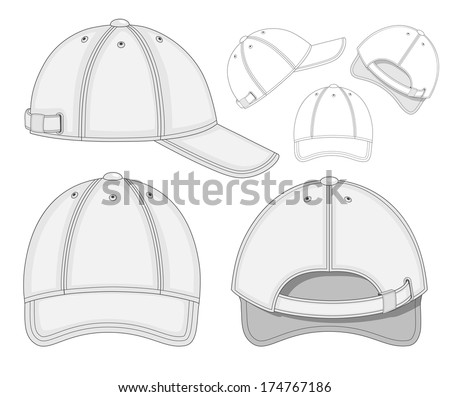 Set 4 Blank Hats That Can Stock Vector 37387729 - Shutterstock