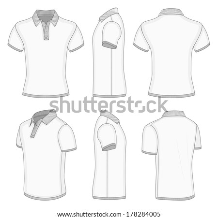 Download All Views Mens White Short Sleeve Stock Vector 178284005 ...