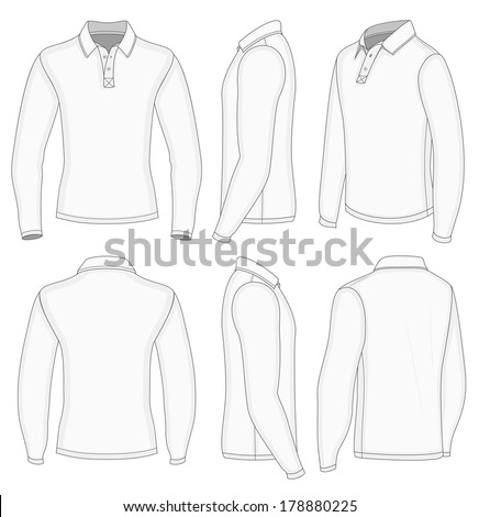 Download All Views Mens White Long Sleeve Stock Vector 178880225 ...