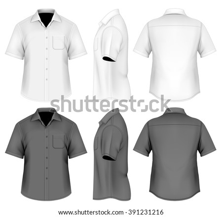 Vector Illustration Dress Shirt Buttondown Neckties Stock Vector ...