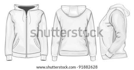 Download Vector Womens Hooded Sweatshirt Zipper Back Stock Vector ...