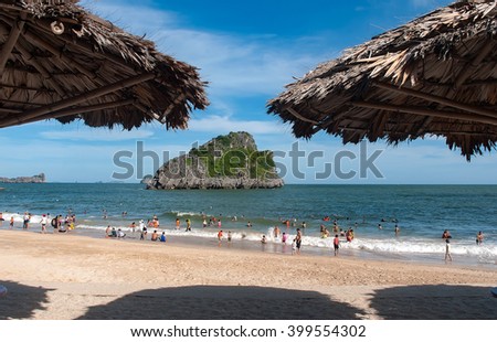 HAI PHONG, VIETNAM, 18 July 2015 beach, sea, Cat Ba Island, Hai Phong Province, Vietnam