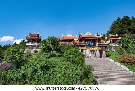 Vinh Phuc, Vietnam, April 22, 2016 the temple, the high mountains of Tam Dao, Vinh Phuc, Truc Lam Tay Thien