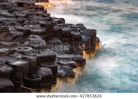 PHU YEN, Vietnam, November 18, 2015 rocks, cliffs called DIA, Phu Yen waters, central Vietnam