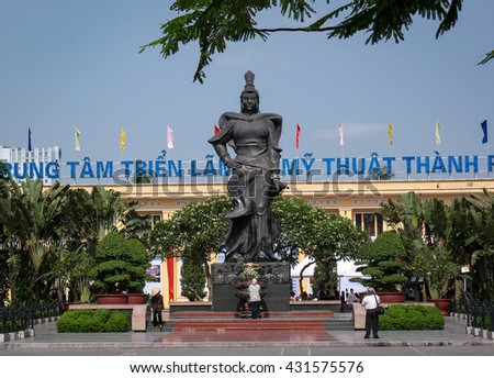 HAI PHONG, VIETNAM, September 12, 2015 the monument, Le Chan heroine, in the city of Hai Phong, Vietnam