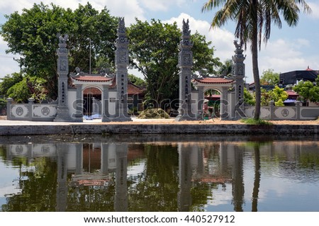 Vinh Phuc, Vietnam, June 16 2016. The ancient temple, countryside, Thanh Ha, Hai Duong, Vietnam