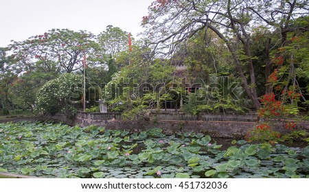 THANH HOA, Vietnam, July 12, 2016 lotus pond, rural areas in Thanh Hoa, Vietnam
