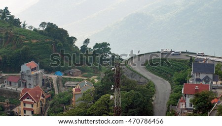 Vinh Phuc, Vietnam, August 17, 2016 uplink Tam Dao mountainous region, Vinh Phuc Province, Vietnam