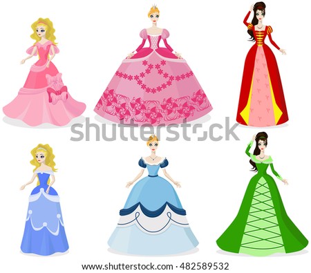 Cute Dress Paper Doll Princess Going Stock Vector 550510195 - Shutterstock