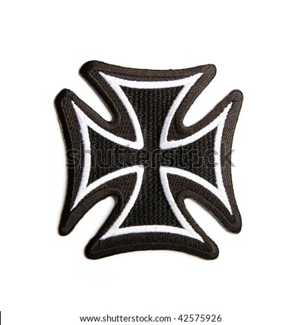German Iron Cross replica - isolated cloth badge on white background ...