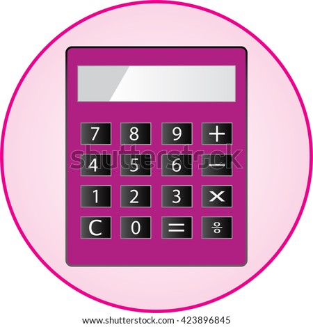 calculator vector circle Pink Stock Icon Illustration Calculator Vector Decorated