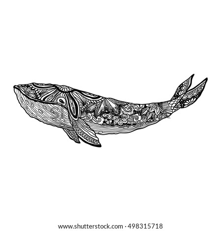 Download Whale Vector Zentangle Whale Print Adult Stock Vector ...