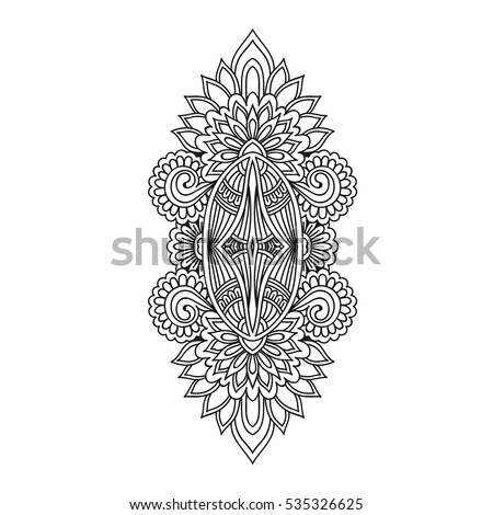 Stylized Henna Tattoo Flower Template Indian Stock Vector ...