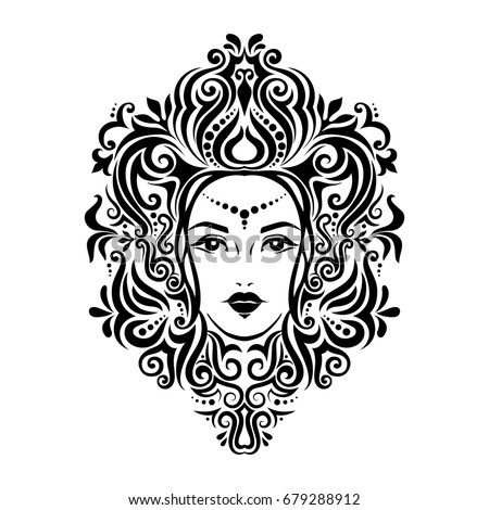 tribal tattoo illustration face hair stock illustration tribal tattoo illustration face hair stock illustration