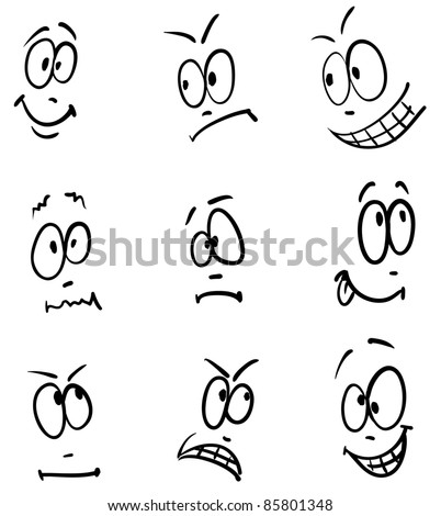 Emotion Vector Set Nine Face Stock Vector 77352451 - Shutterstock