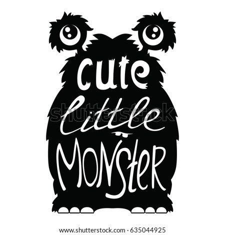 Download Cute Monster Lettering Silhouette Stock Vector 635044925 ...