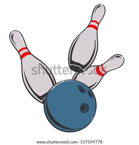 Bowling Ball Pins Stock Vector 517599778 - Shutterstock