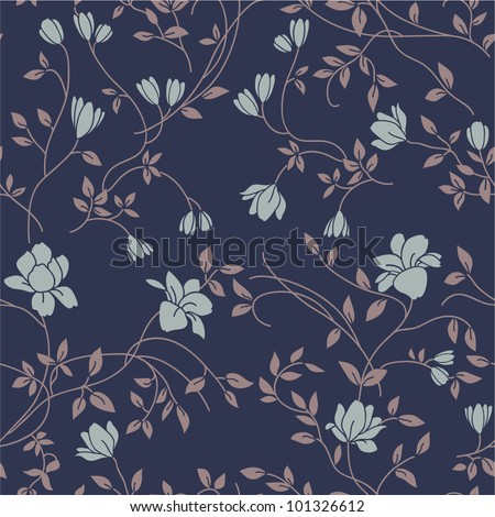 Stylish Vector Seamless Floral Spring Pattern Stock Vector 137647607 ...