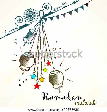 Creative Ramadan Mubarak Vector Illustration Based Stock 