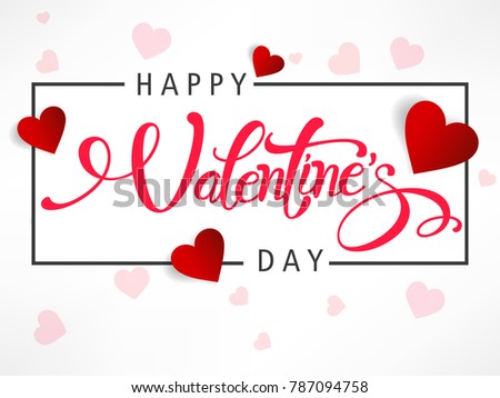 Happy Valentines Day Abstract Typography Poster Stock Vector 787094758