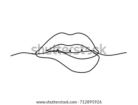 Drawn Lips Outline Stock Images, Royalty-Free Images & Vectors