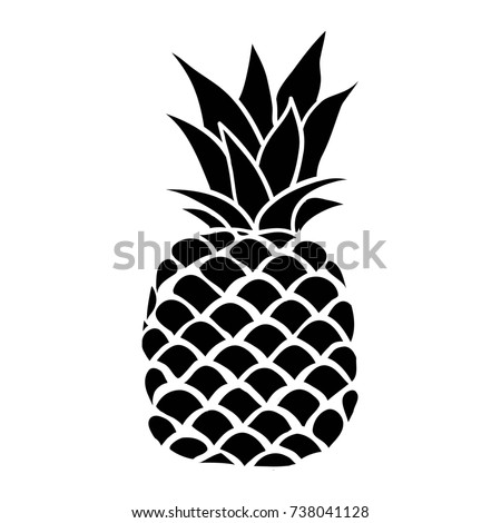 Pineapplesilhouette Illustration Fruit Stock Illustration 738041128 ...